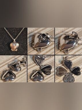 Heart Locket Pendant Necklace in Silver